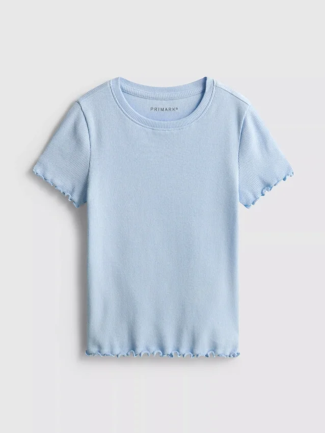 1.5-8yrs | ribbed lettuce trim t-shirt