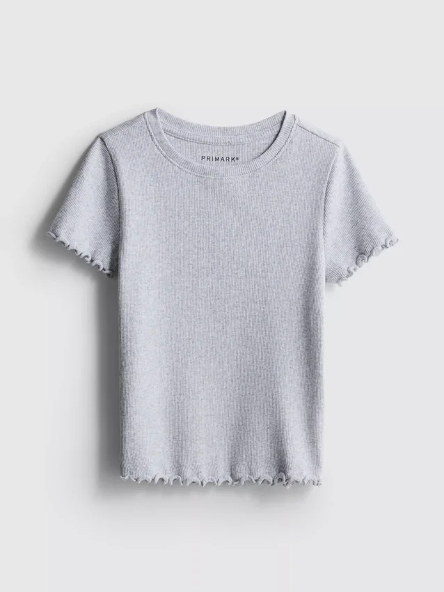 1.5-8yrs | ribbed lettuce trim t-shirt