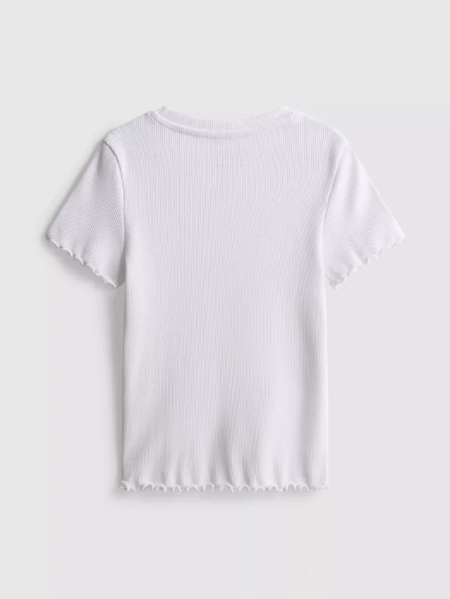 1.5-8yrs | ribbed lettuce trim t-shirt