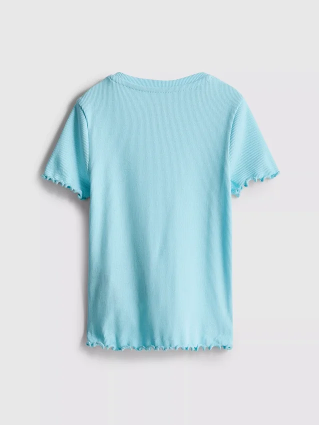 1.5-8yrs | ribbed lettuce trim t-shirt