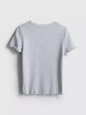 1.5-8yrs | ribbed lettuce trim t-shirt