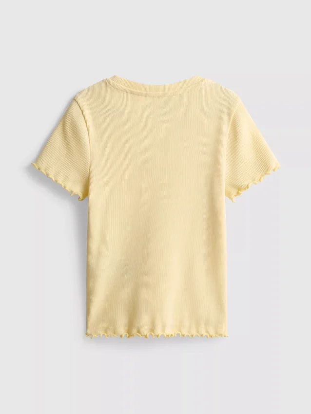 1.5-8yrs | ribbed lettuce trim t-shirt