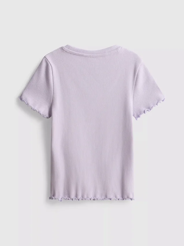 1.5-8yrs | ribbed lettuce trim t-shirt
