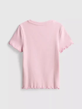 1.5-8yrs | ribbed lettuce trim t-shirt