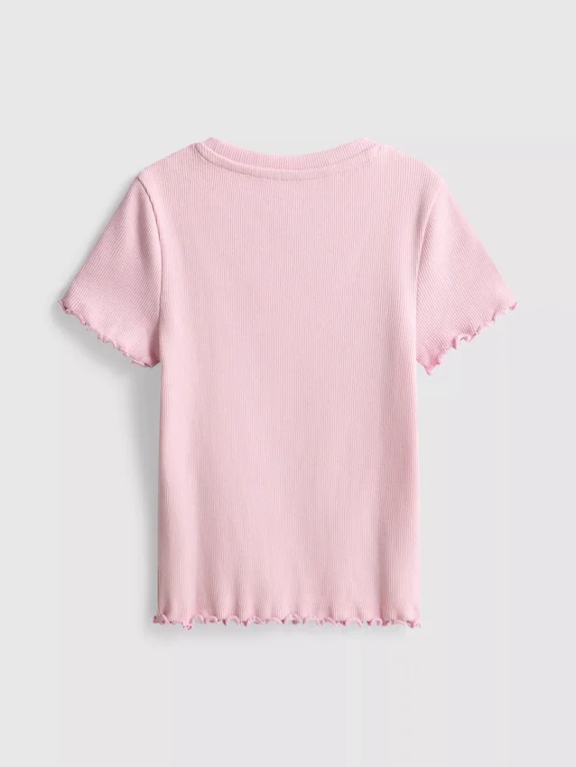 1.5-8yrs | ribbed lettuce trim t-shirt