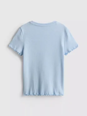 1.5-8yrs | ribbed lettuce trim t-shirt