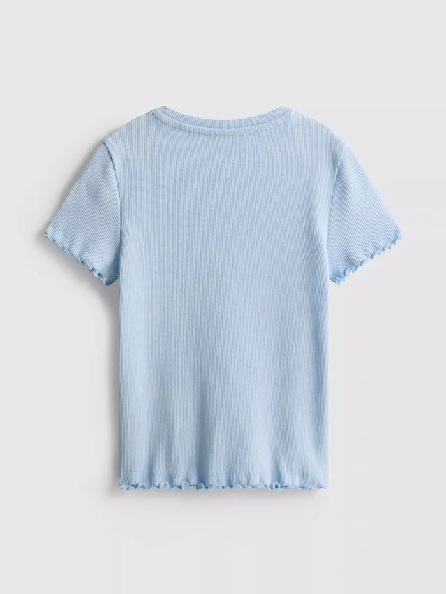 1.5-8yrs | ribbed lettuce trim t-shirt