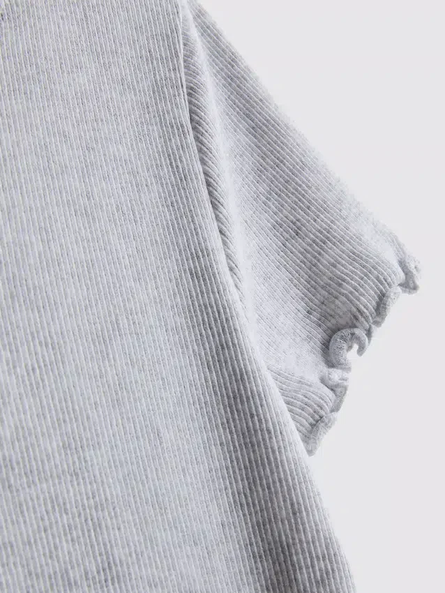 1.5-8yrs | ribbed lettuce trim t-shirt