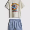 1.5-8yrs | sardine graphic t-shirt and shorts set