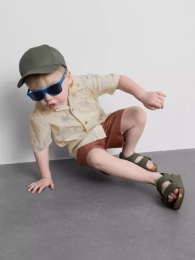 1.5-8yrs | slub cotton shirt and shorts set