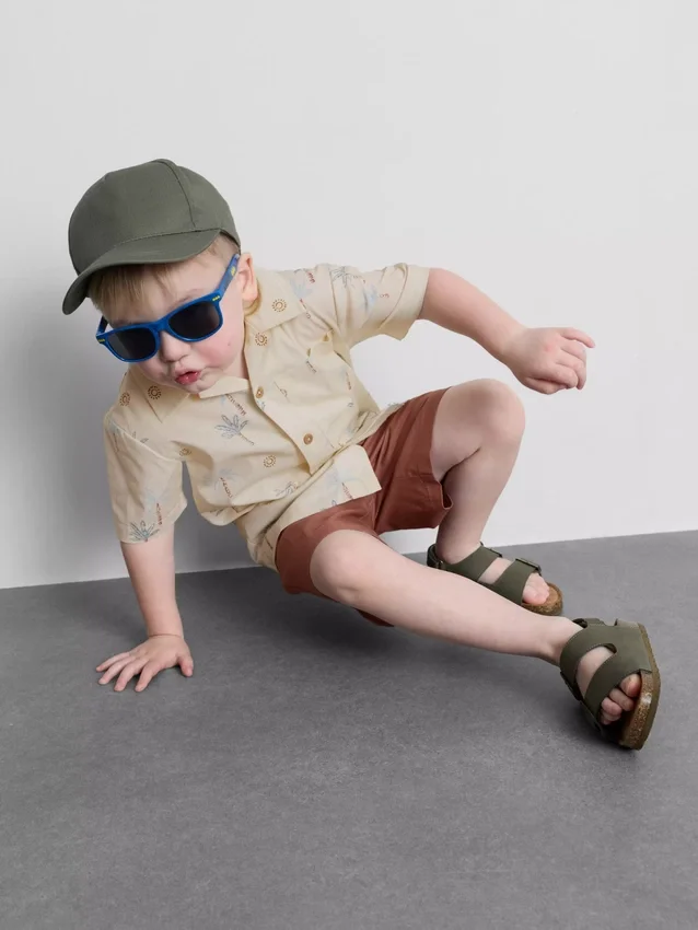 1.5-8yrs | slub cotton shirt and shorts set
