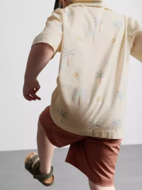 1.5-8yrs | slub cotton shirt and shorts set