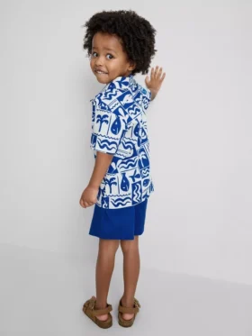 1.5-8yrs | slub cotton shirt and shorts set