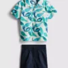 1.5-8yrs | slub cotton shirt and shorts set