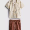 1.5-8yrs | slub cotton shirt and shorts set