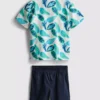 1.5-8yrs | slub cotton shirt and shorts set