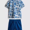 1.5-8yrs | slub cotton shirt and shorts set