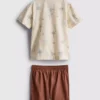 1.5-8yrs | slub cotton shirt and shorts set