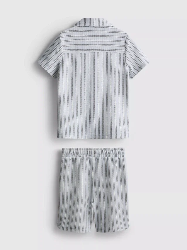 1.5-8yrs | stripe knit shirt and shorts set