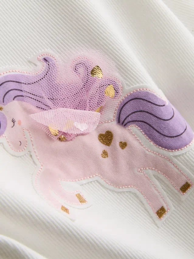 1.5-8yrs | unicorn graphic t-shirt and tutu skirt set