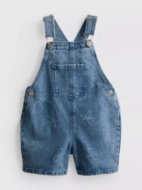 1.5-9yrs | bow denim overalls