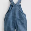 1.5-9yrs | bow denim overalls