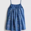 1.5-9yrs | chambray embroidered cami dress