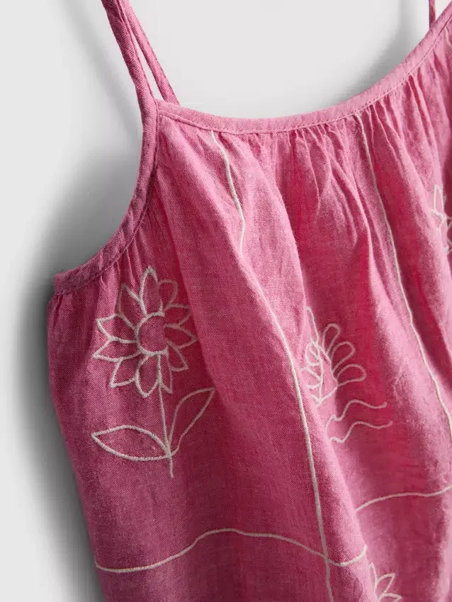 1.5-9yrs | chambray embroidered cami dress