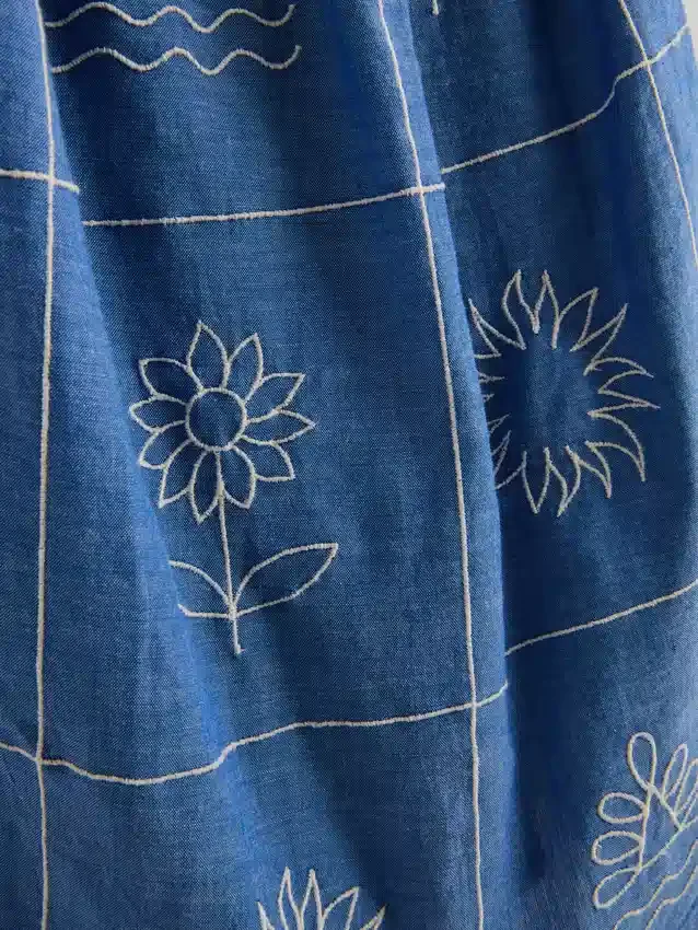 1.5-9yrs | chambray embroidered cami dress