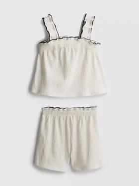 1.5-9yrs | crinkle textured blouse and shorts set