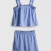 1.5-9yrs | crinkle textured blouse and shorts set