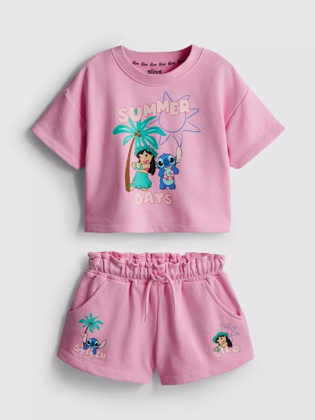 1.5-9yrs | disney's stitch t-shirt and shorts set