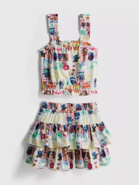 1.5-9yrs | disney's stitch top and rara skirt set