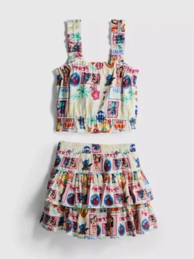1.5-9yrs | disney’s stitch top and rara skirt set