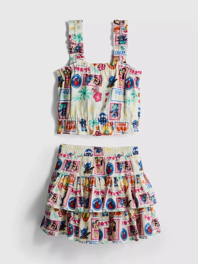 1.5-9yrs | disney's stitch top and rara skirt set