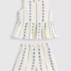 1.5-9yrs | embroidered blouse and shorts set