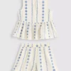 1.5-9yrs | embroidered blouse and shorts set