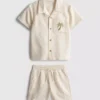 1.5-9yrs | embroidered shirt and shorts set