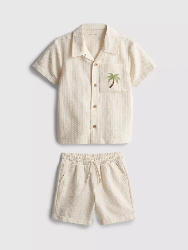 1.5-9yrs | embroidered shirt and shorts set
