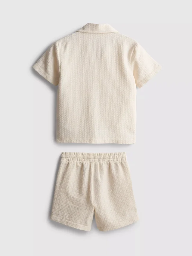 1.5-9yrs | embroidered shirt and shorts set
