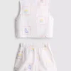 1.5-9yrs | embroidered sleeveless shirt and shorts set