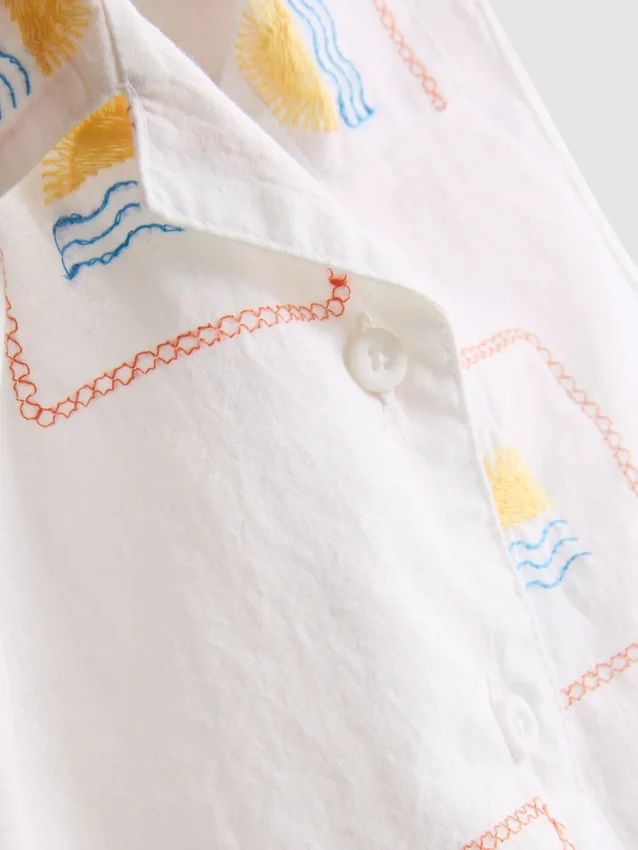 1.5-9yrs | embroidered sleeveless shirt and shorts set