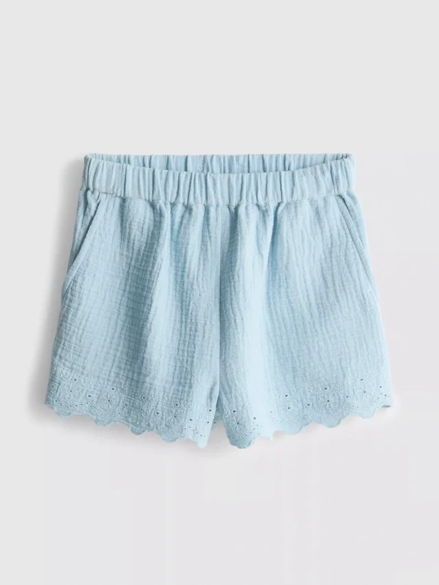 1.5-9yrs | eyelet scallop trim shorts