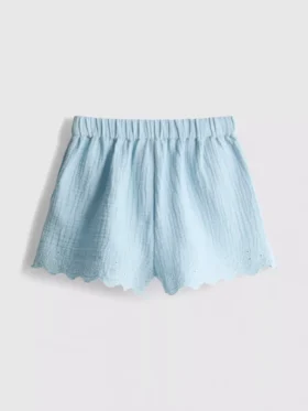 1.5-9yrs | eyelet scallop trim shorts