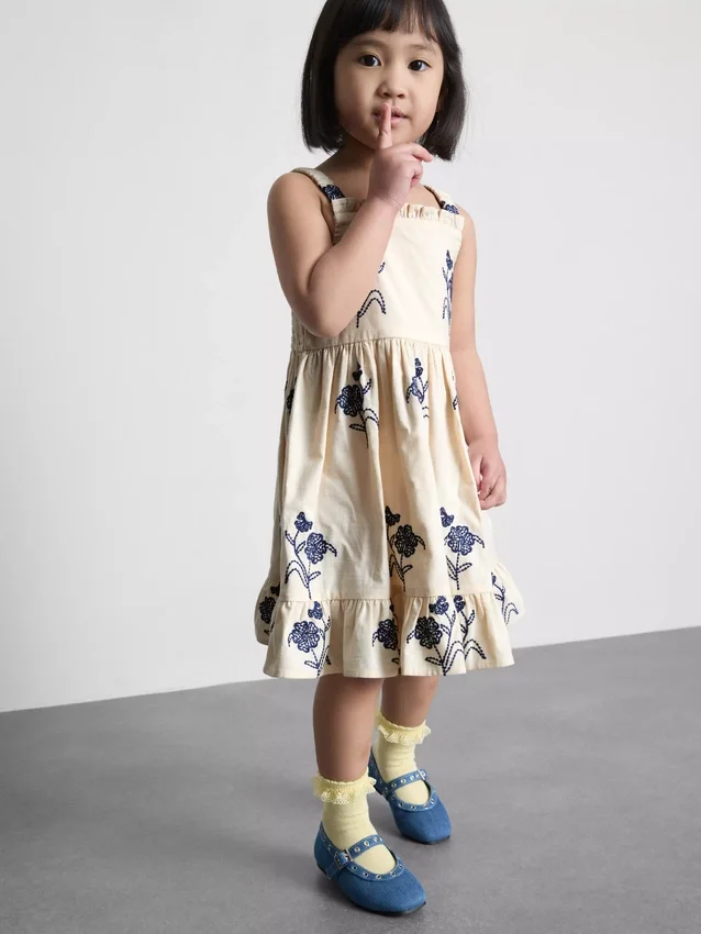 1.5-9yrs | floral shirred tiered dress