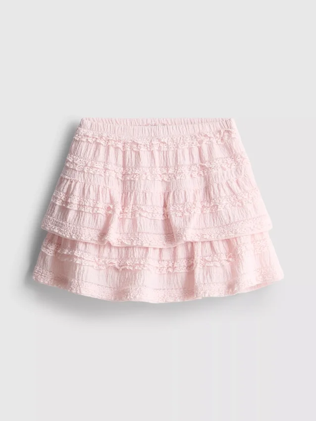 1.5-9yrs | lace trim tiered skort