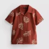 1.5-9yrs | leaf embroidered shirt