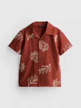 1.5-9yrs | leaf embroidered shirt