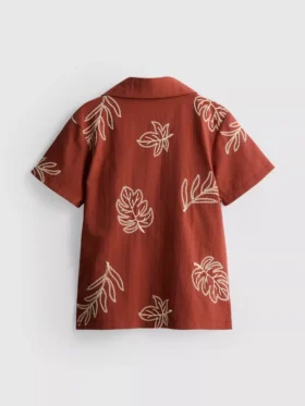 1.5-9yrs | leaf embroidered shirt