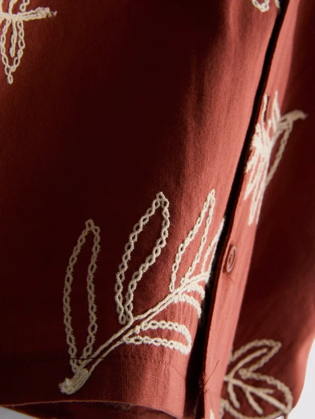 1.5-9yrs | leaf embroidered shirt